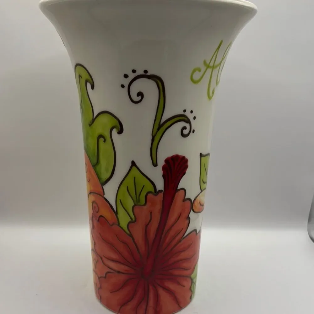 Banana Patch Studio Aloha Floral Hibiscus Vase -